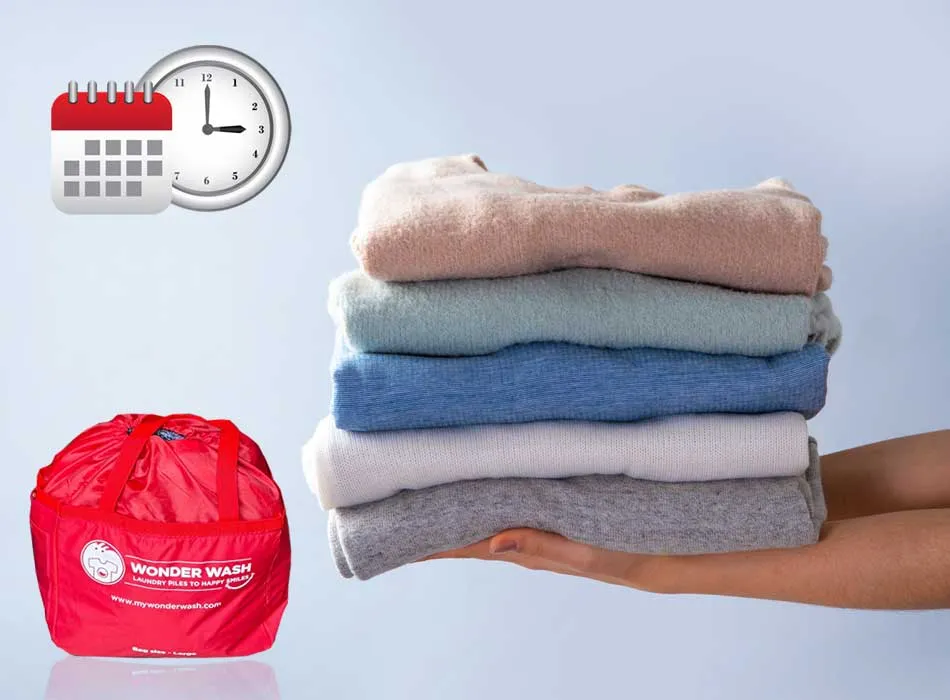 Frequent traveler using Wonder Wash weekly laundry pickup service in DFW